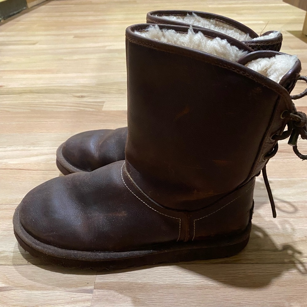 Leather Lace up Ugg Boots